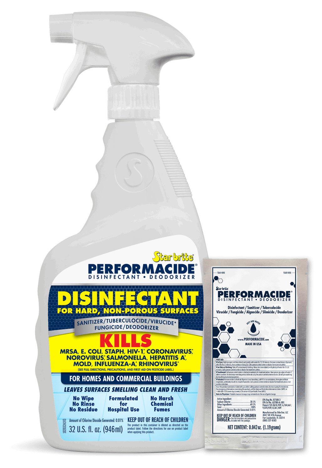 Star Brite Performacide Disinfectant/Deodorizer (32 oz Spray Bottle ...