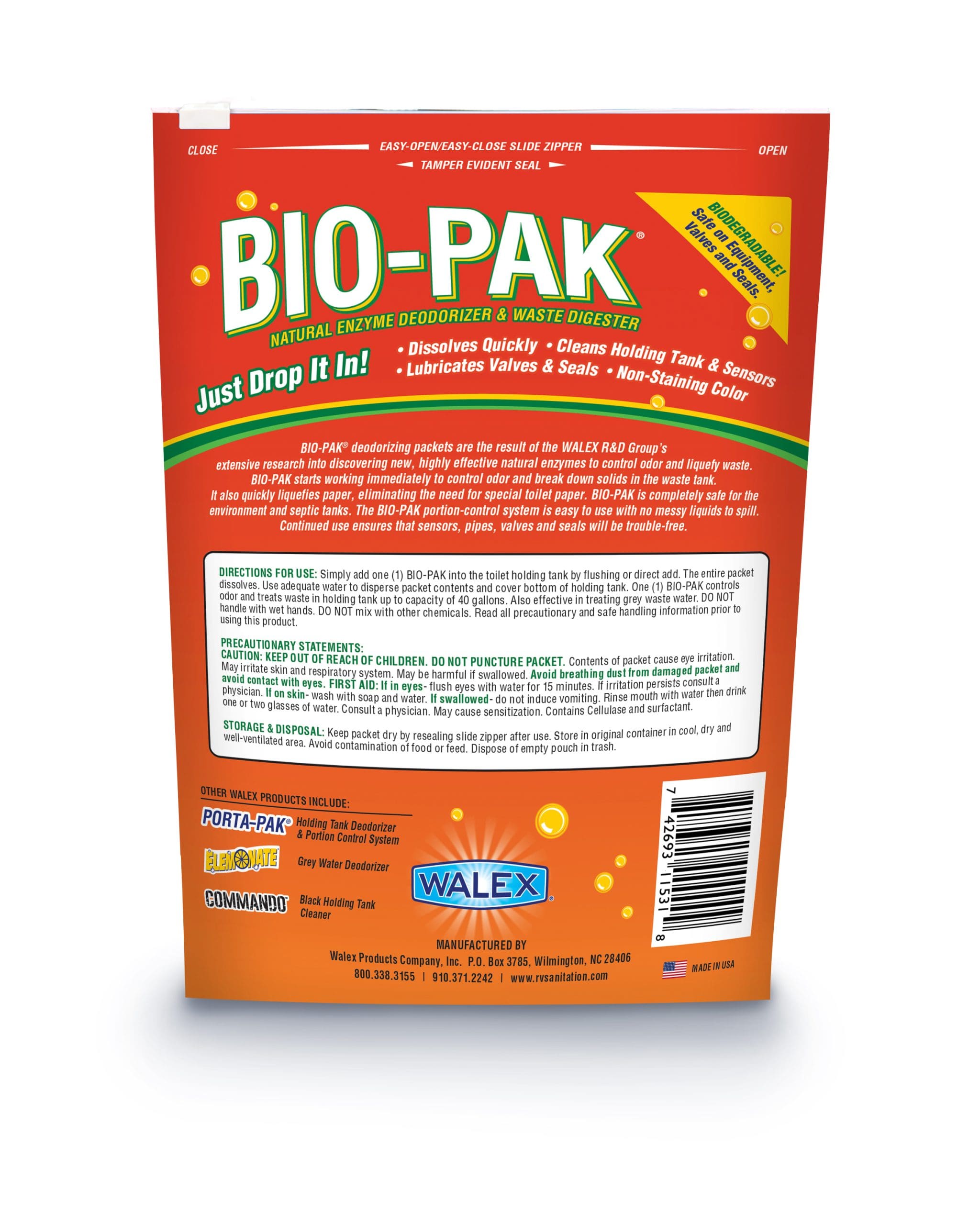 Walex Bio Pak Deodorizing Packet Tropical Scent Bag Of 2 Treatments Sellers RV